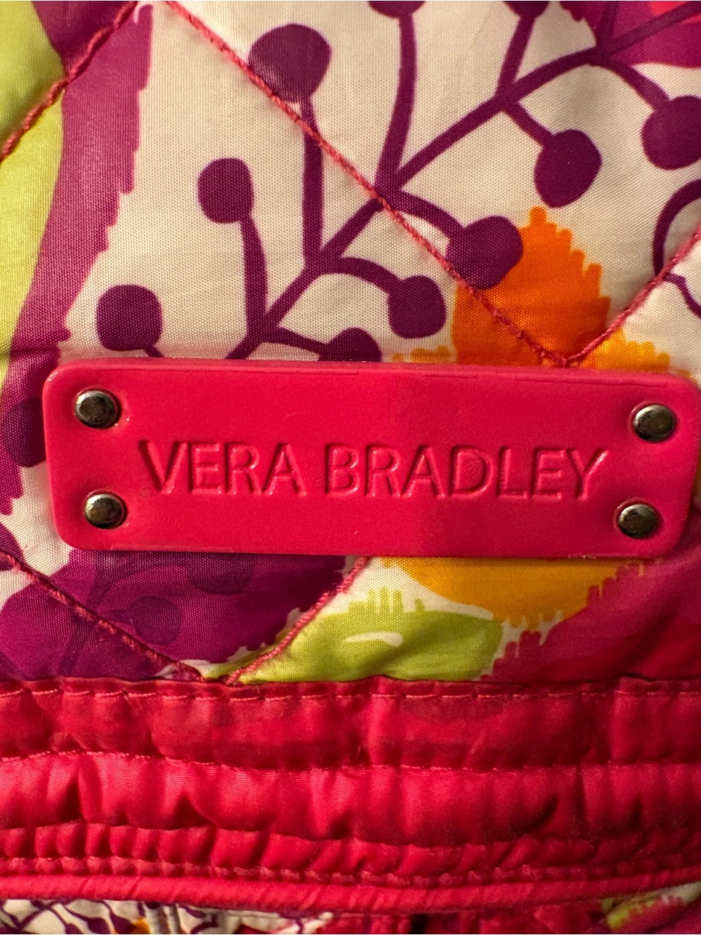 Vera Bradley Hot Pink and Multicolor Floral Quilted Backpack - Picture 4 of 5
